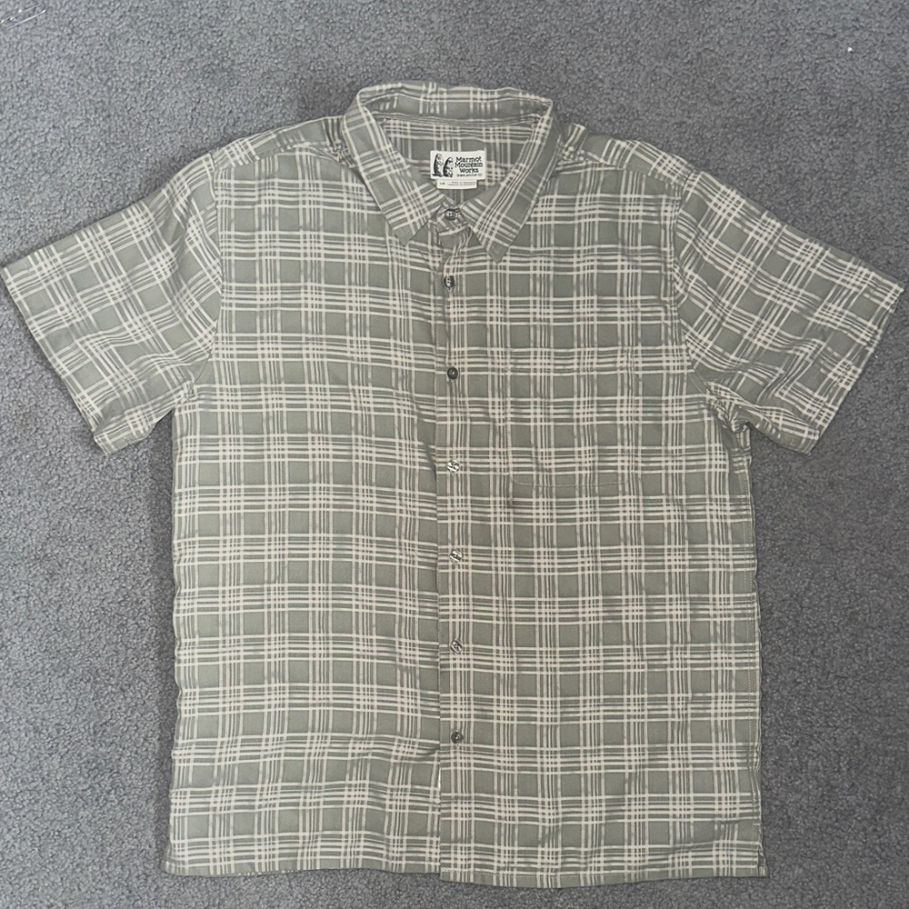 Marmot Men's Gray Plaid Button Down Shirt